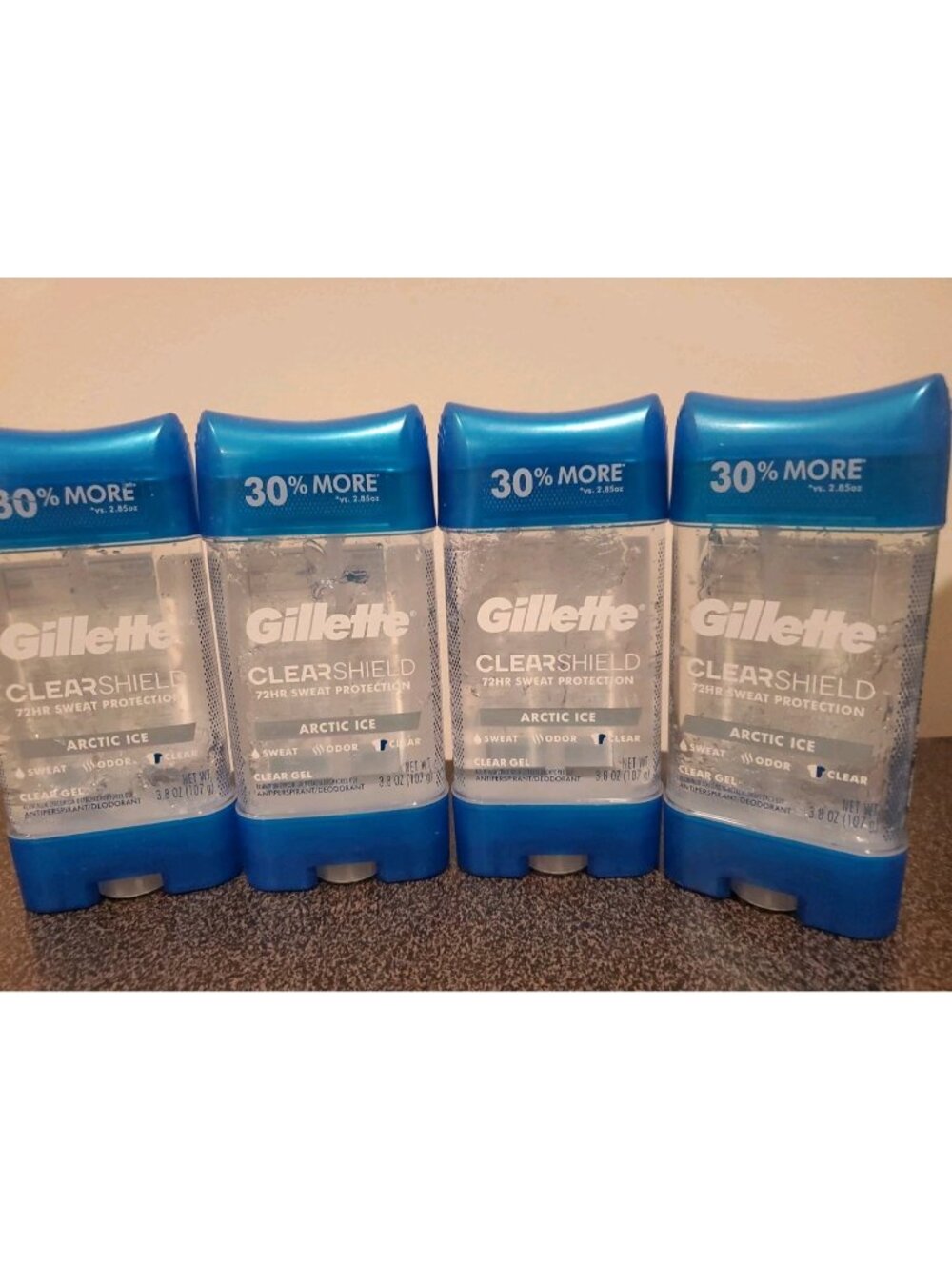 Gillette ClearShield Gel Antiperspirant 72Hr Arctic Ice 3.8 oz Bundle Of 4